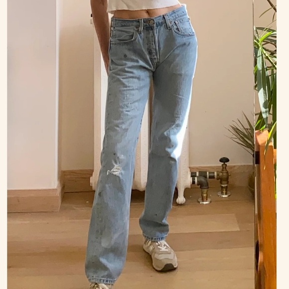 Vintage Early 2000s Levis 501 Light Wash Distressed Jeans 31 - Picture 1 of 8